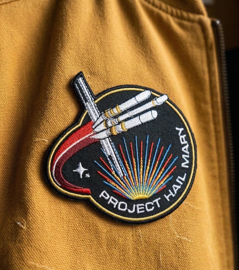 Project Hail Mary Movie Embroidered Mission Patch Ryland Grace Cosplay Patches