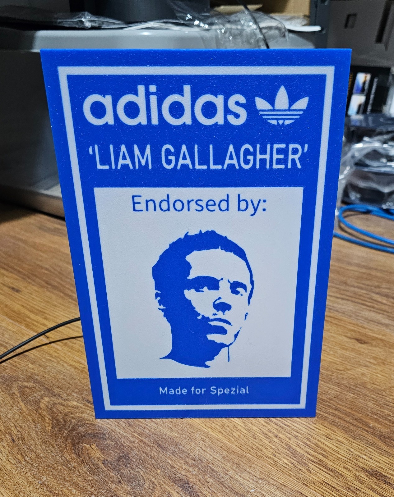 LG Endorsed, Made for Spezial 3D Printed USB C LED Light Box Liam Gallagher