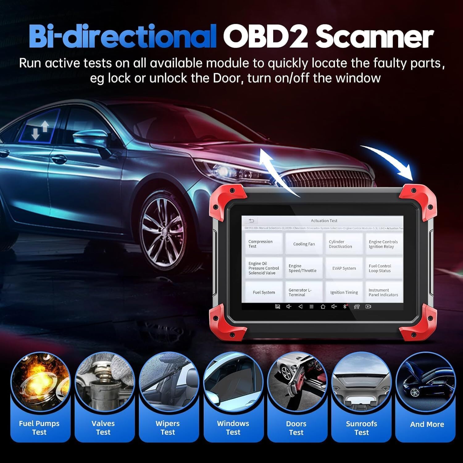 XTOOL USED D7 Auto Full System Diagnostic Scanner Bidirectional K_y Program Tool