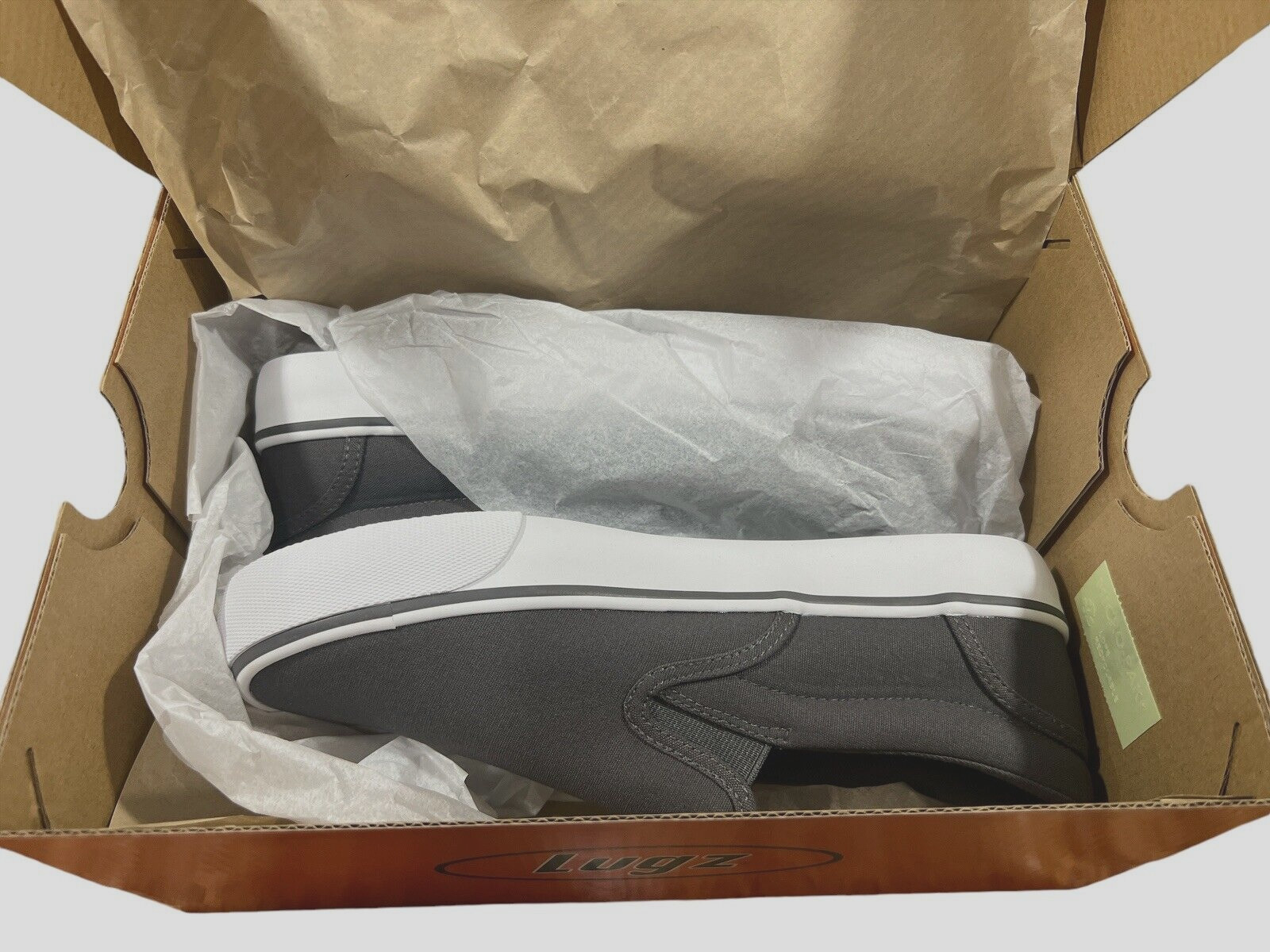 Lugz Men's Sammy Canvas Slip-On Sneakers Size 7.5 Grey Comfy Casual Shoes-NEW