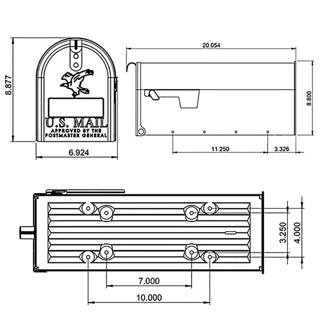 Architectural Mailboxes Elite Galvanized Steel Medium Post-Mount Mailbox in Blac