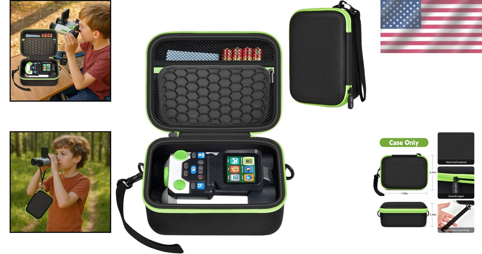 Zippered Storage Organizer for LeapFrog Binoculars with Shoulder Strap & Handle