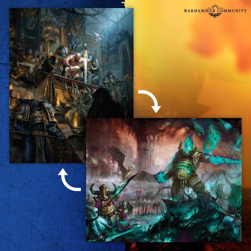 Warhammer Day 2025 Space Marine & Hellsmiths of Hashut Art Print - New/Sealed