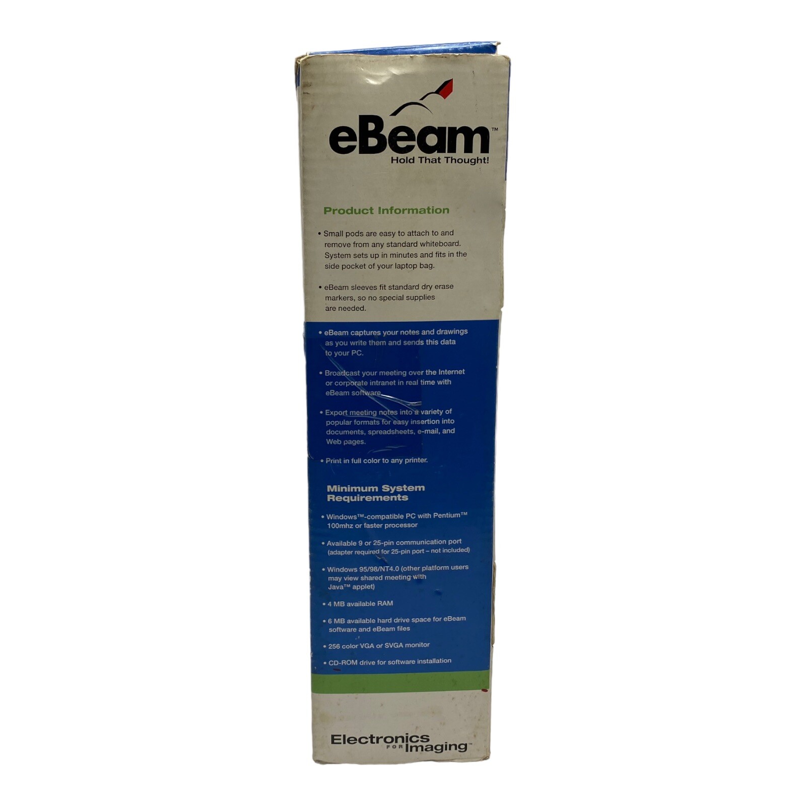 1999 - eBeam - Electronics Imaging - Whiteboard - Digital WorkSpace Kit - NOS