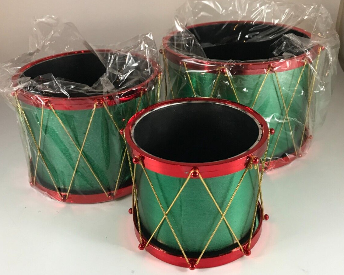 Enesco Planters, Mirrored/Red and Green, Lot of 3, #321192