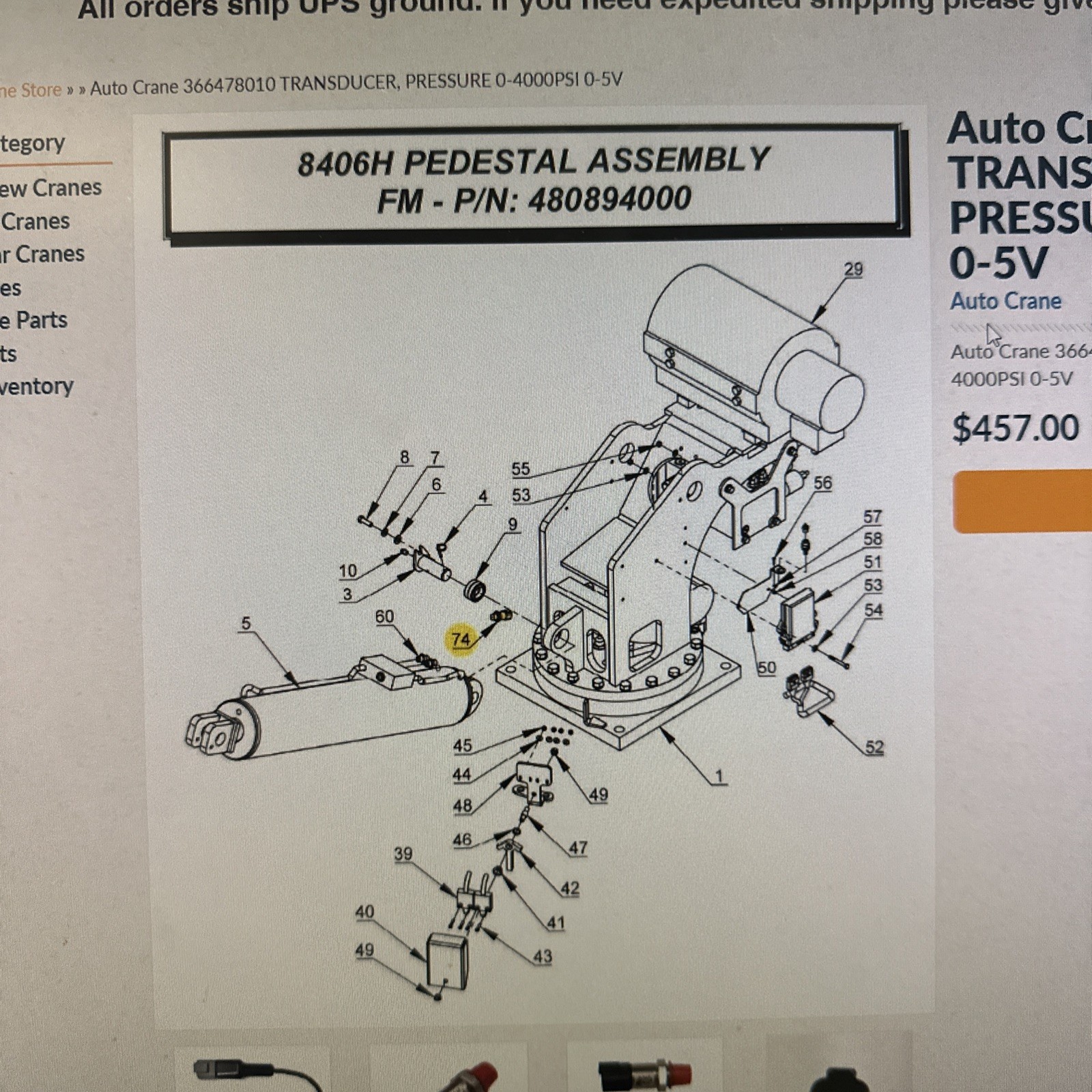 Auto crane 366478010 Pressure Transducer