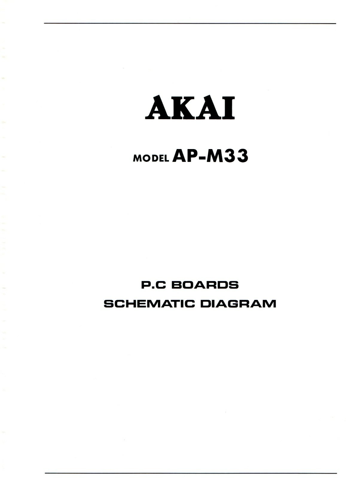 Vintage Akai Model AP-M33 PC Boards Schematic Diagram