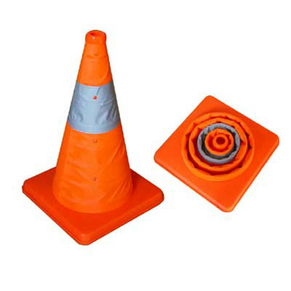18" Multi-Purpose Collapsible Safety Cone Reflecting Tape Flasher