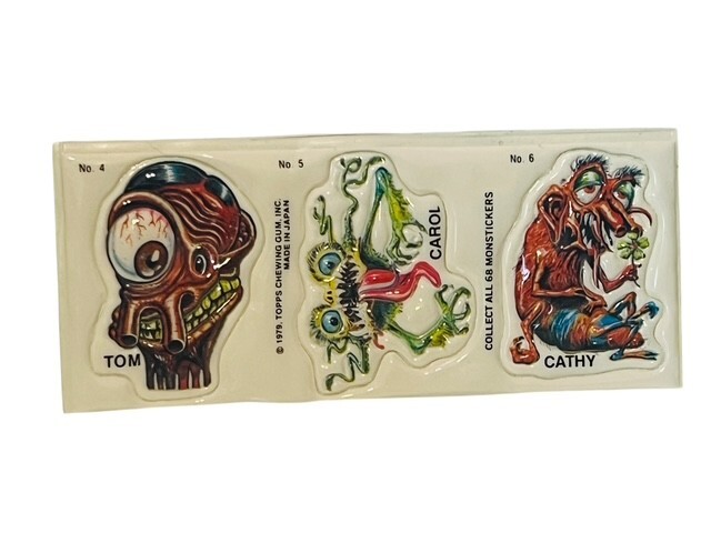 Topps Gum 1979 Monster Puffy Stickers Decal Vtg Halloween Horror Japan Tom Carol