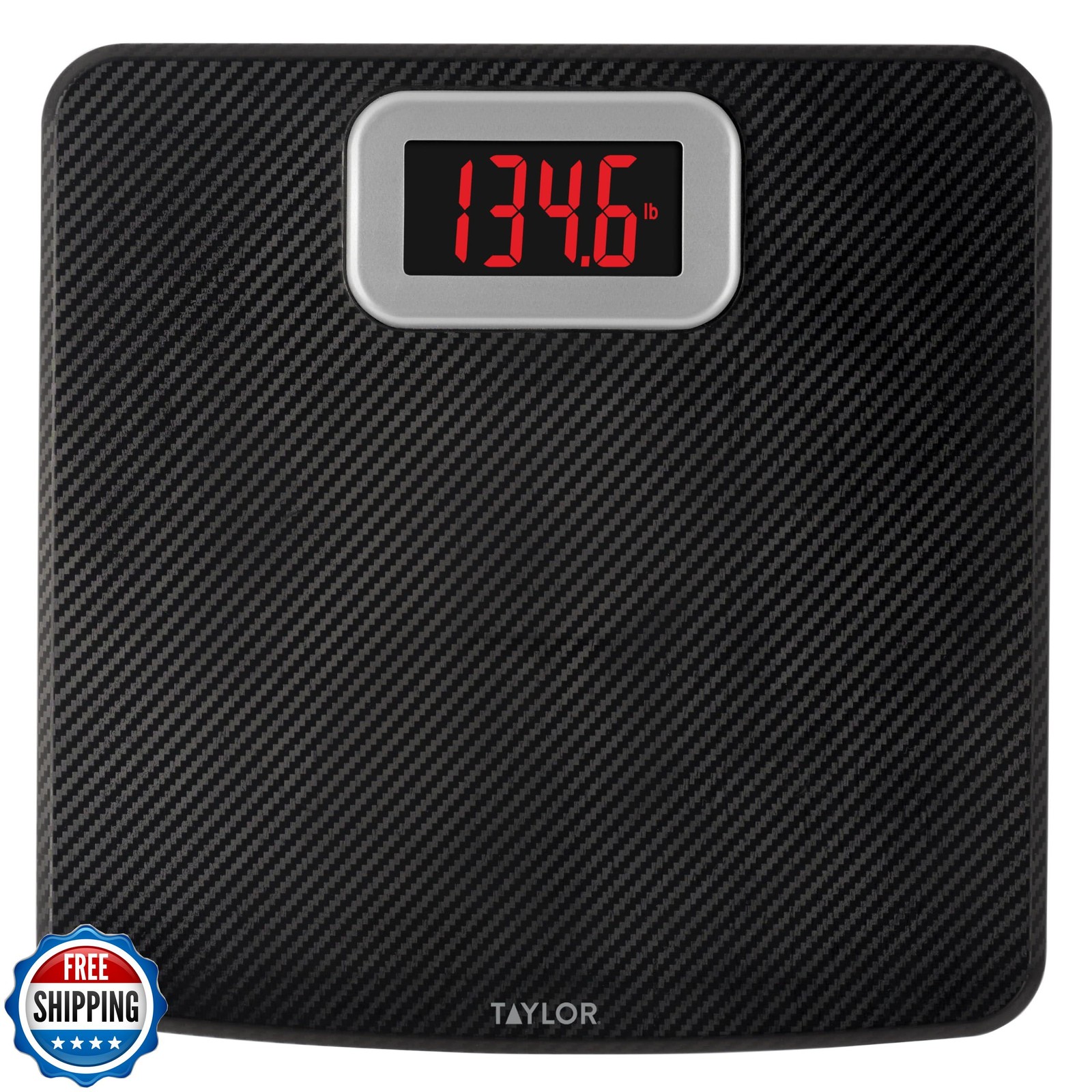 Taylor Digital Scales, 400 LB Capacity, Carbon Fiber Anti-slip Mat, 11.8 x 11
