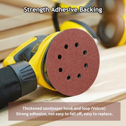 50Pack 5" 8 Hole Sanding Discs Hook and Loop Round Sand Paper for Orbital Sander