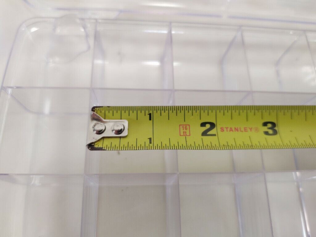 3 Pack Clear 18 Compartment Plastic Storage Organizer 9" X 5"
