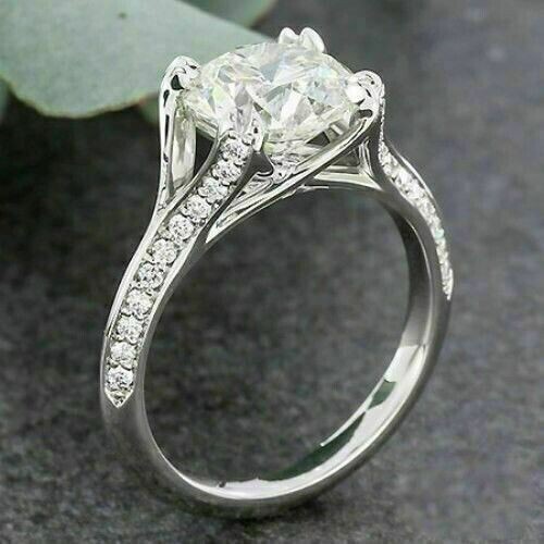 Art Deco 2.30Ct Round Cut Lab Created Diamond 925 Silver Anniversary Gift Ring