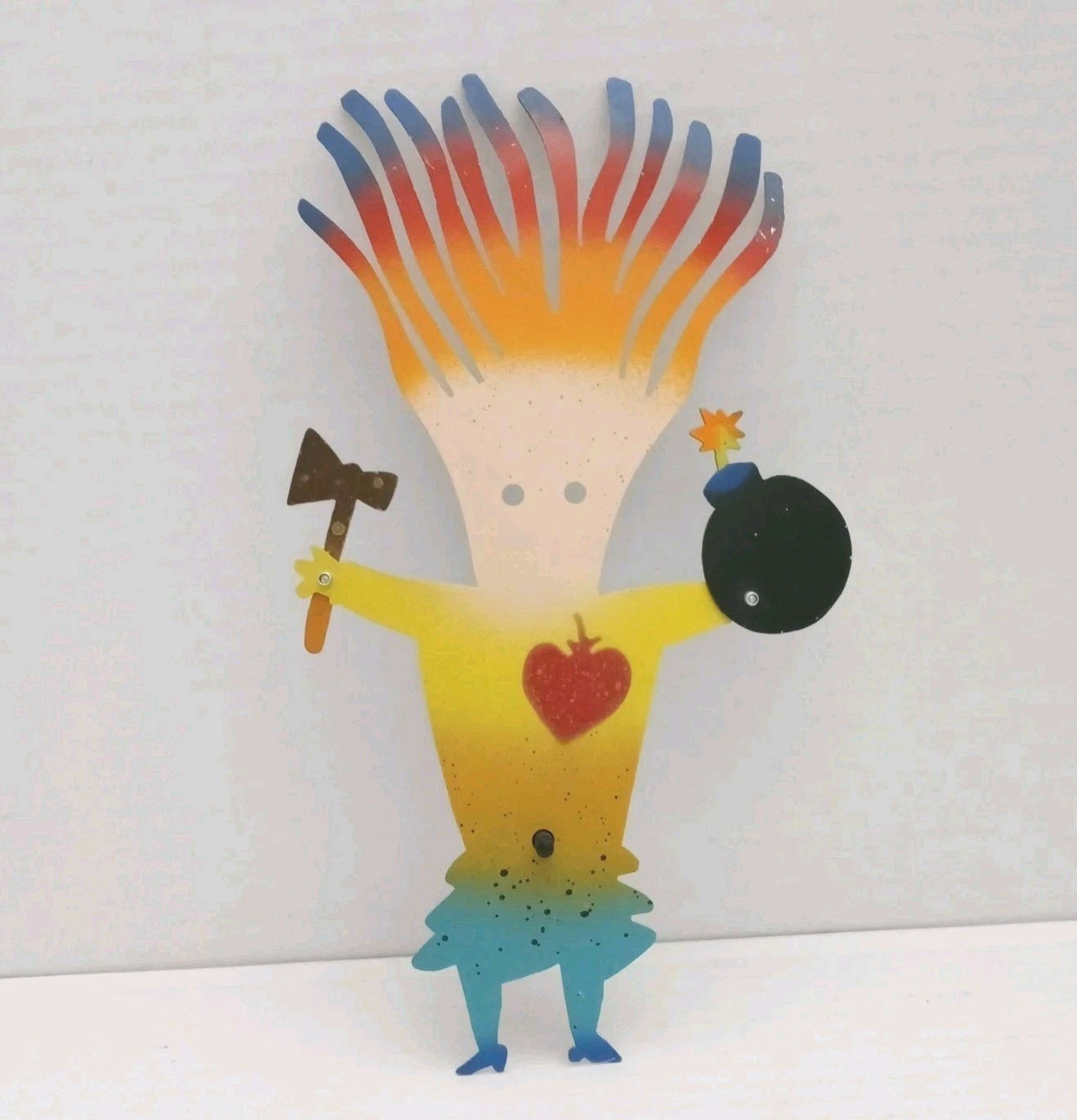 Katsu Night Light Long Haired Boy Holding Hatchet Bomb Heart On Shirt Metal Rare