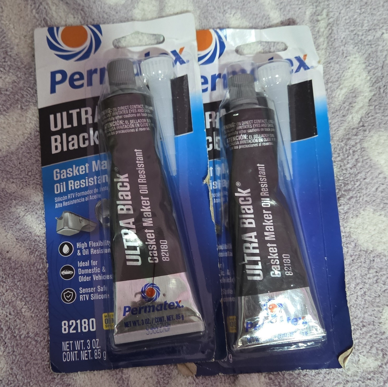 set 2 Permatex 82180 Ultra Black Si Gasket Maker for RTVs Maximum Oil Resistance