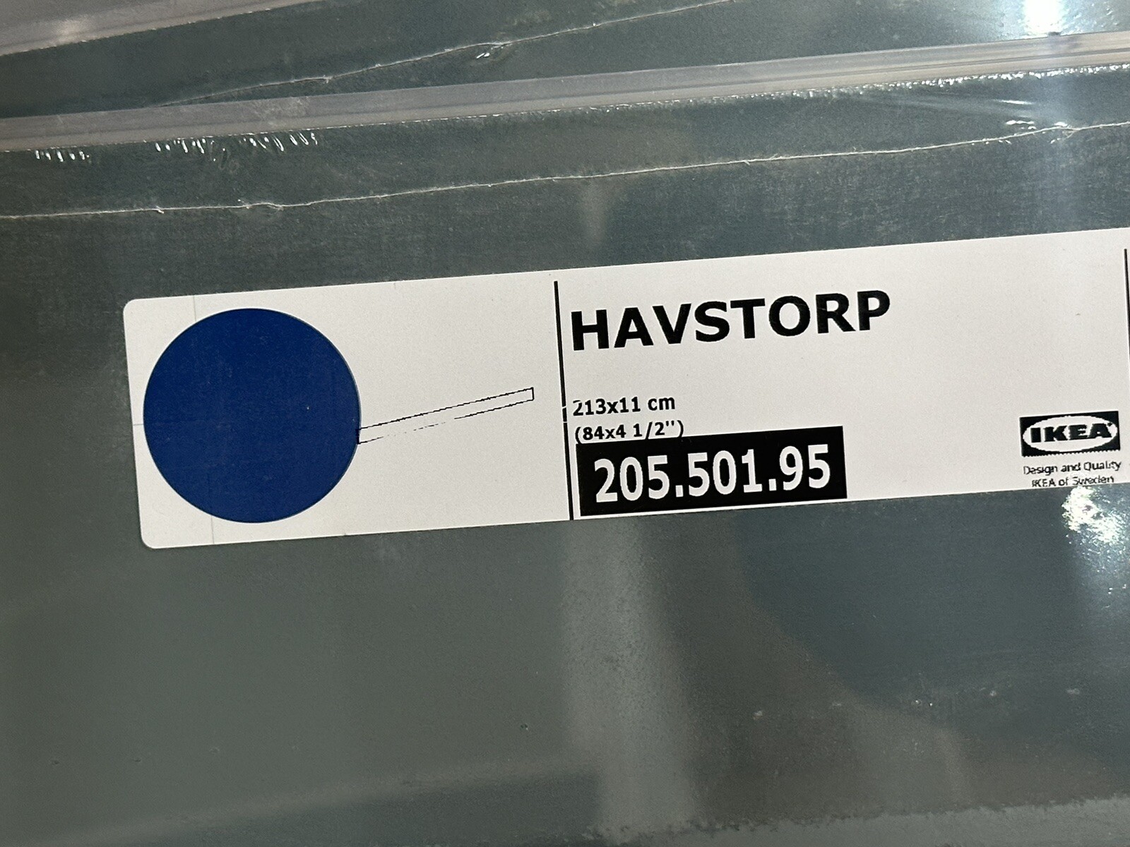New IKEA HAVSTORP Toekick, Turquoise, 84x4 1/2 " 205.501.95