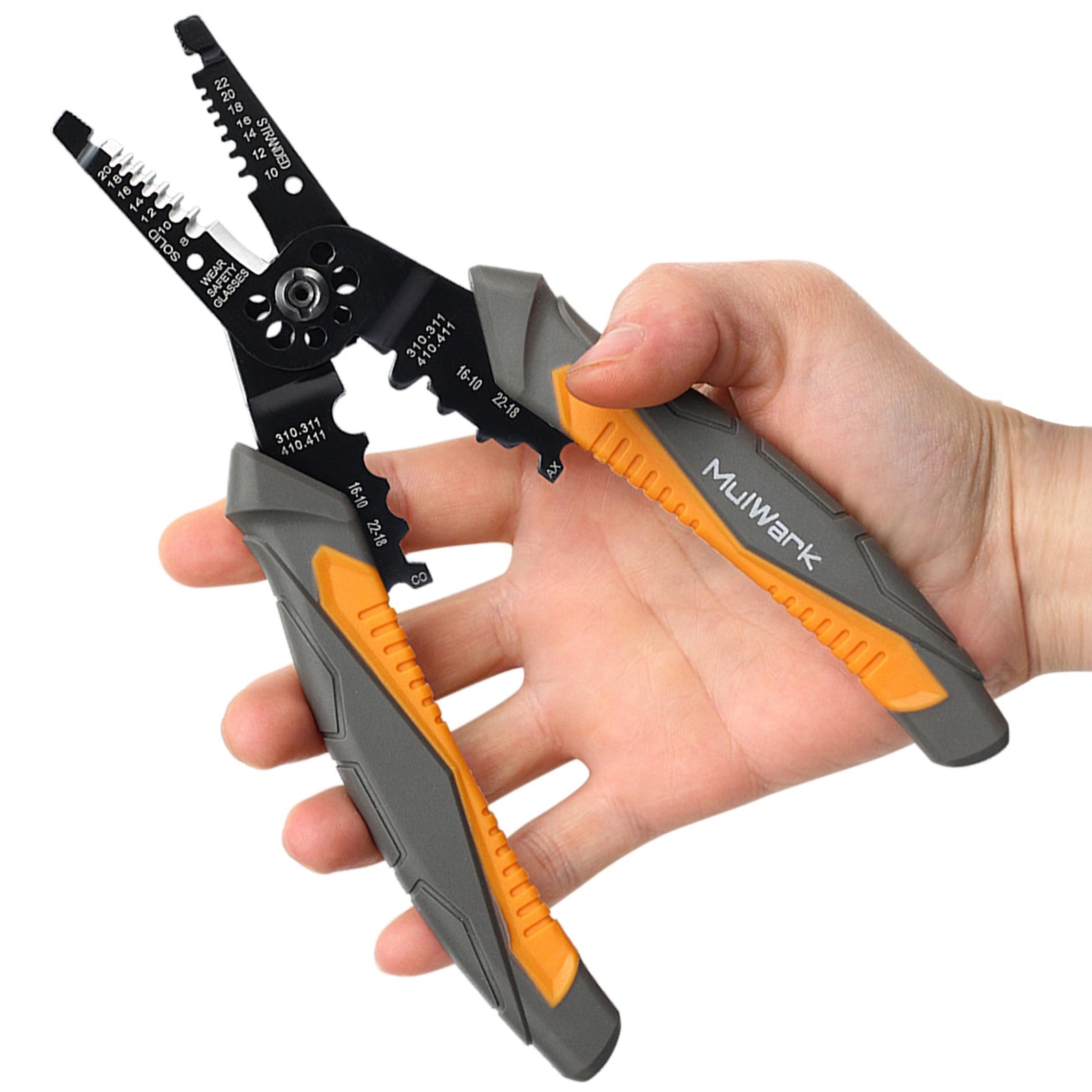 MulWark 8" Heavy Duty Multi-Purpose Electrical Wire Stripping Tool (22 AWG - 8
