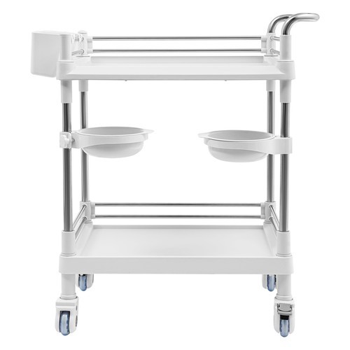 Professional Medical Trolley Cart Mobile Utility Cart with Wheels & Basins USA