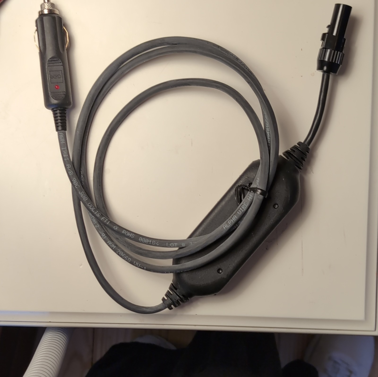 Respironics Auto DC Cable Adapter Model 1067424 MPN 1067424