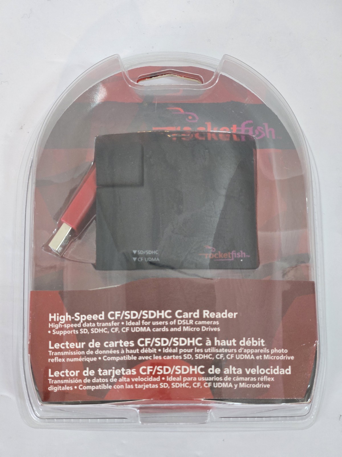 Rocketfish CF SD SDHC Card Reader RF-CRSWIVEL New