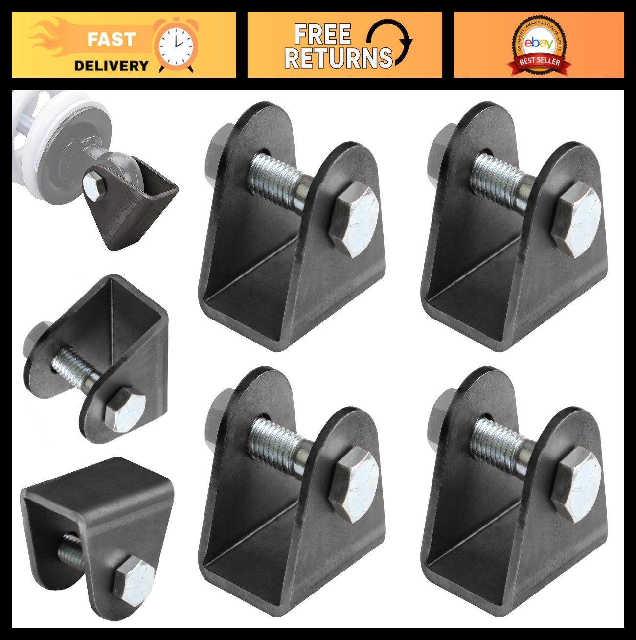 4 Pack Weld-On Shock Mount Bracket 1" Width for Motorcycle ATV Go Kart Suspensio