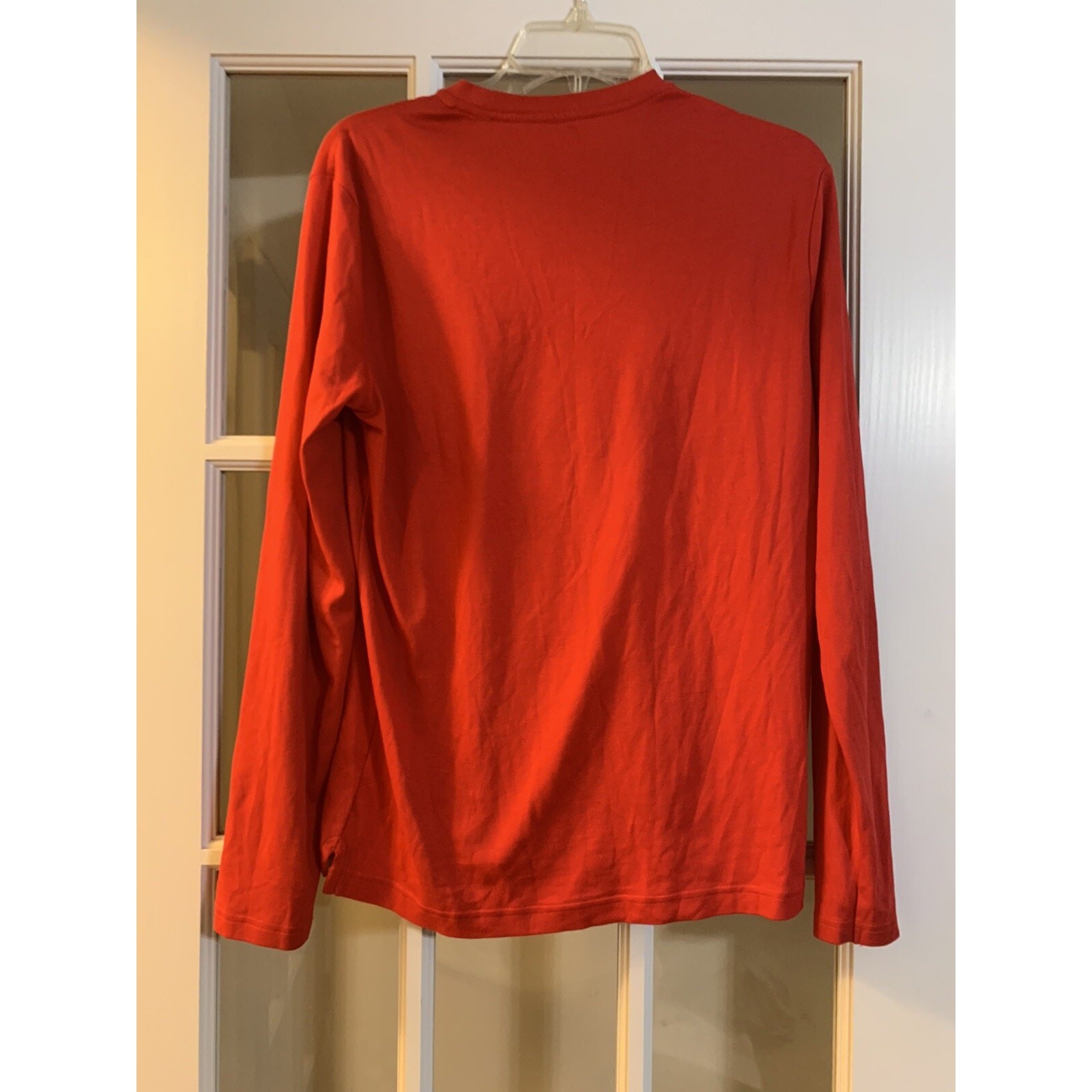 Apple red uniform shirt embroidered logo worker uniform unisex small
