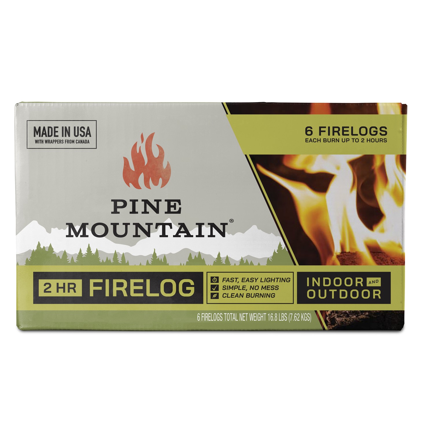 Pine Mountain 500-160-801 Indoor & Outdoor Wood Fire Log 7-1/4 H x 12-1/2 D in.