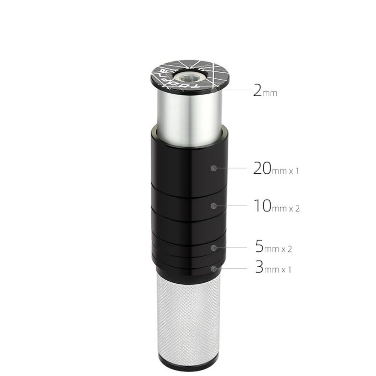Bicycle Stem Riser, Bicycle Stem Height Adapter Bicycle Fork Stem silver