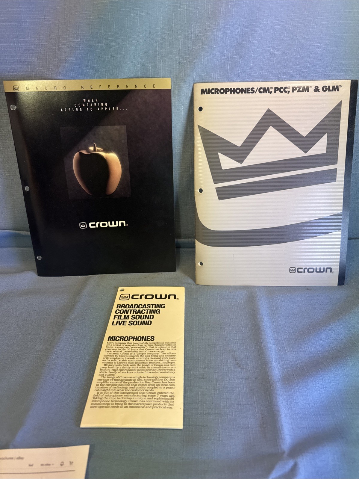lot of 3 vintage CROWN stereo catalogs brochures