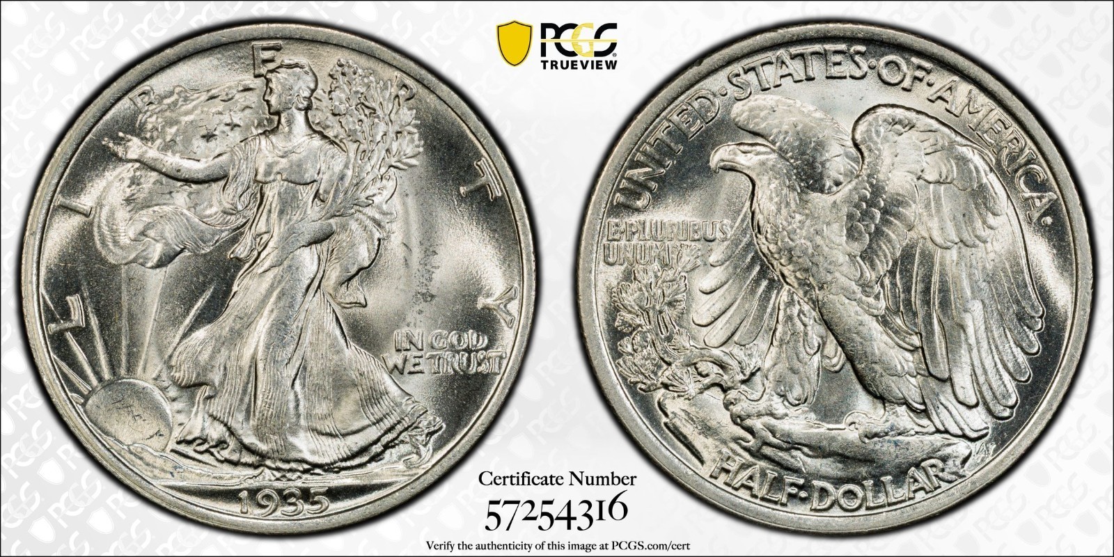 1935 Walking Liberty Half Dollar, MS66 PCGS GS (17089)