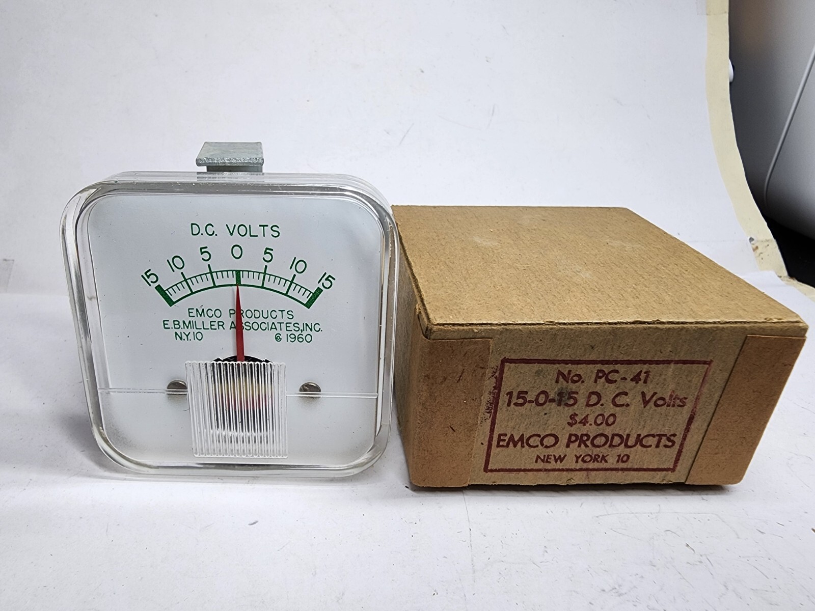 Vintage NOS (New Old Stock) EMCO Products 1960 Voltmeter 15-015 DC Volts PC-41