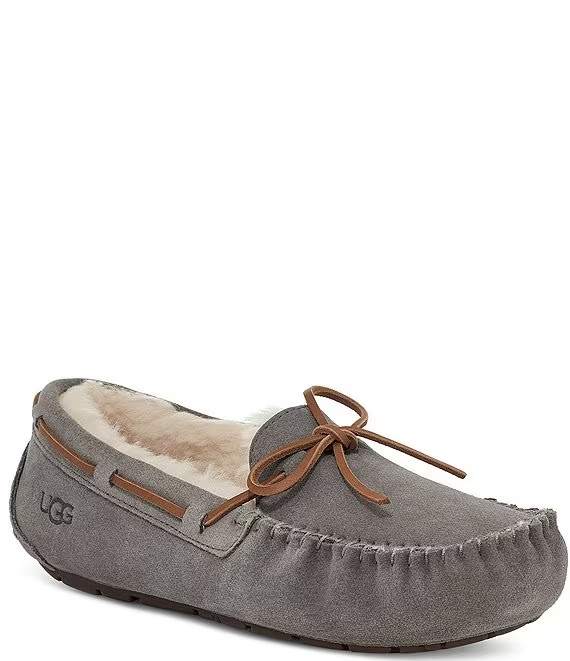 UGG DAKOTA Suede Moccasin Slippers PEWTER SZ 5