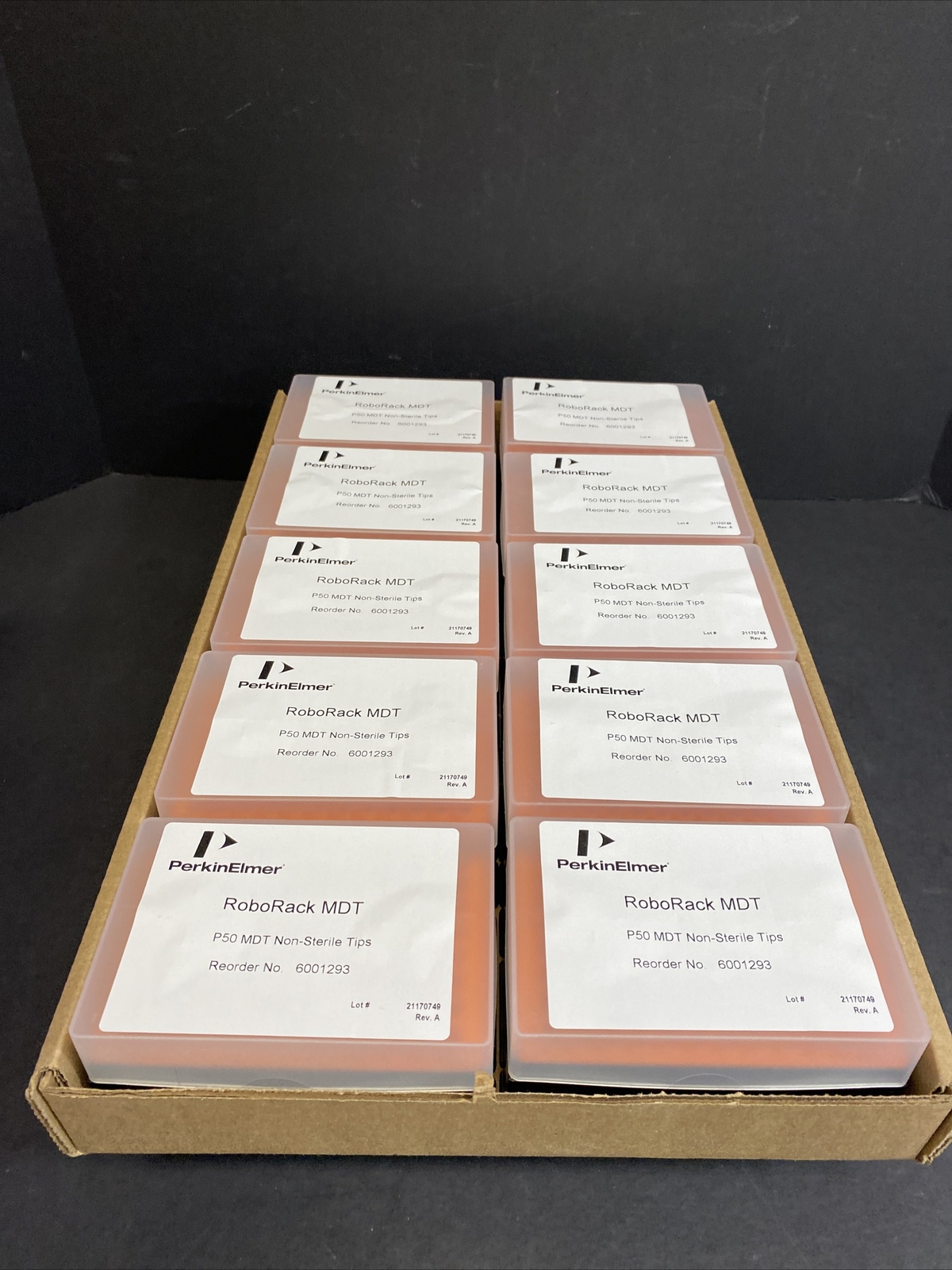Perkin Elmer Pipette Tips 50 ul RoboRack 10 Racks with 96 Tips Each