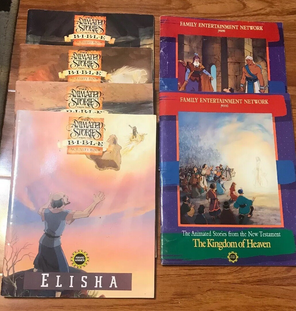 The Animated Stories from The Bible (4) Activity Books + (2) Kingdom Of Heave