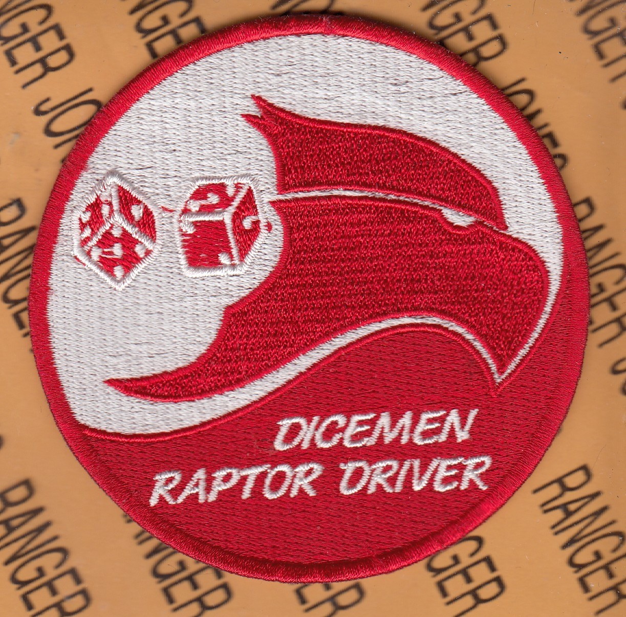 USAF Air Force 90th Fighter Sq FS Diceman Raptor Driver ~3.75" patch c/e