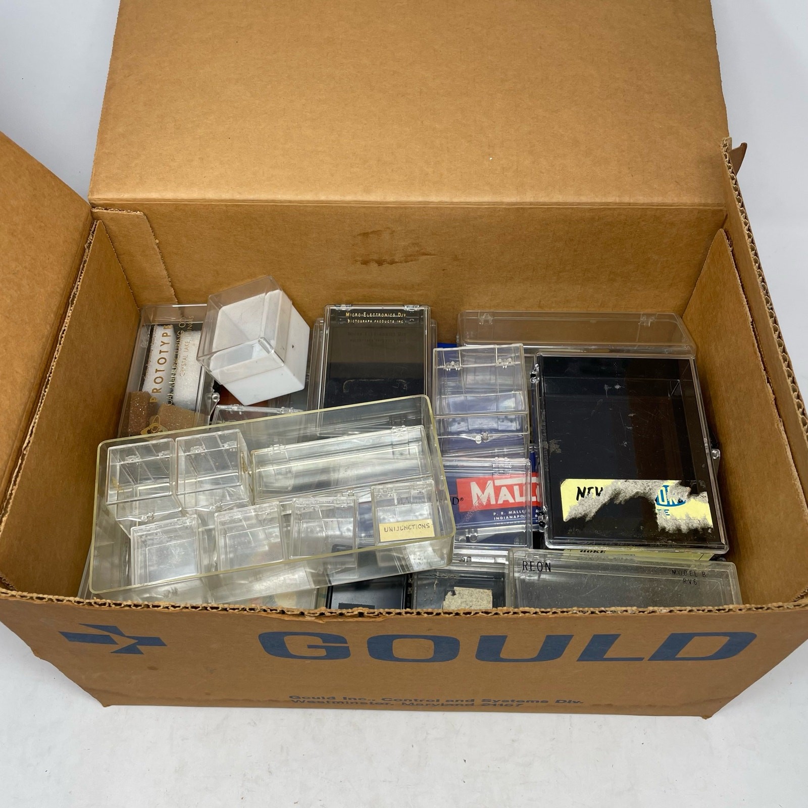 Lot of Empty Vintage Plastic Boxes Containers Electronics