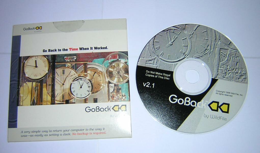 Vintage WildFile GoBack Std V2.1e Software Windows PC CD-ROM (1998)