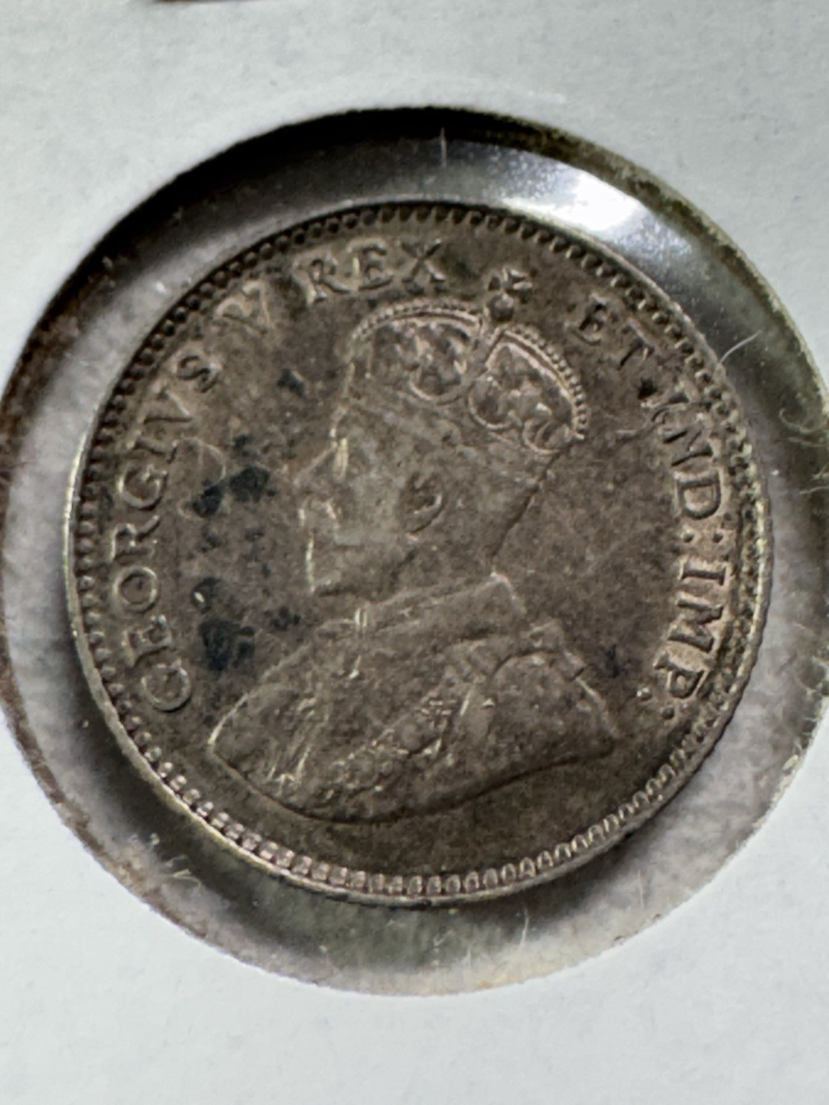 1911 Canada 5 Cents Small Silver Coin Cleaned