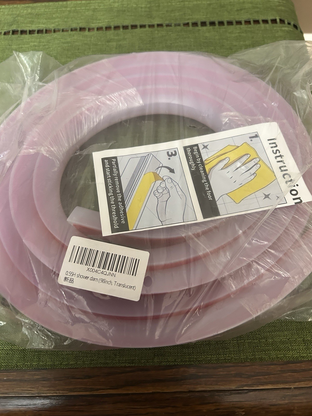 1/2" High Shower Threshold Water Dam Barrier 98" Shower Water Stopper
