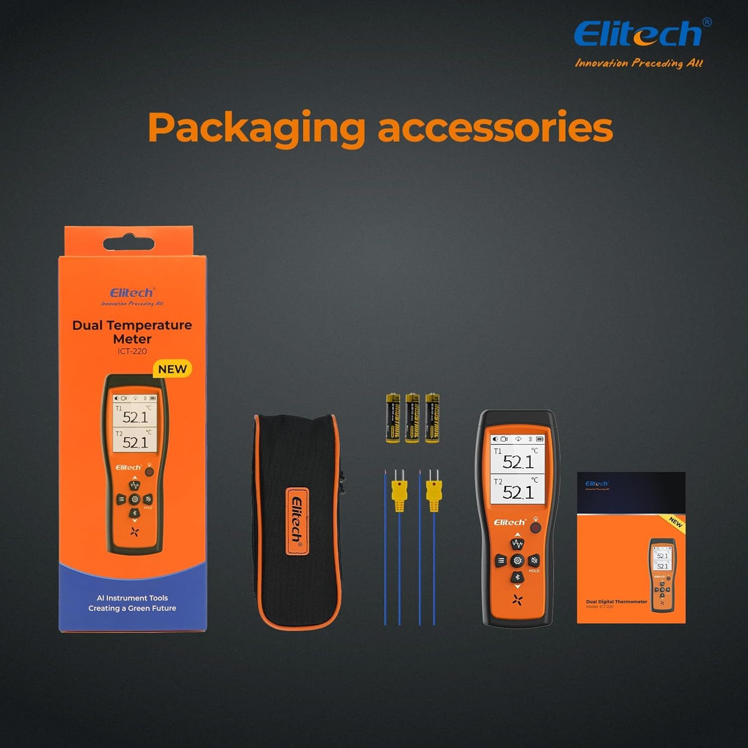 Bluetooth Thermocouple Thermometer Digital Temperature Data Logger K-Type, APP R