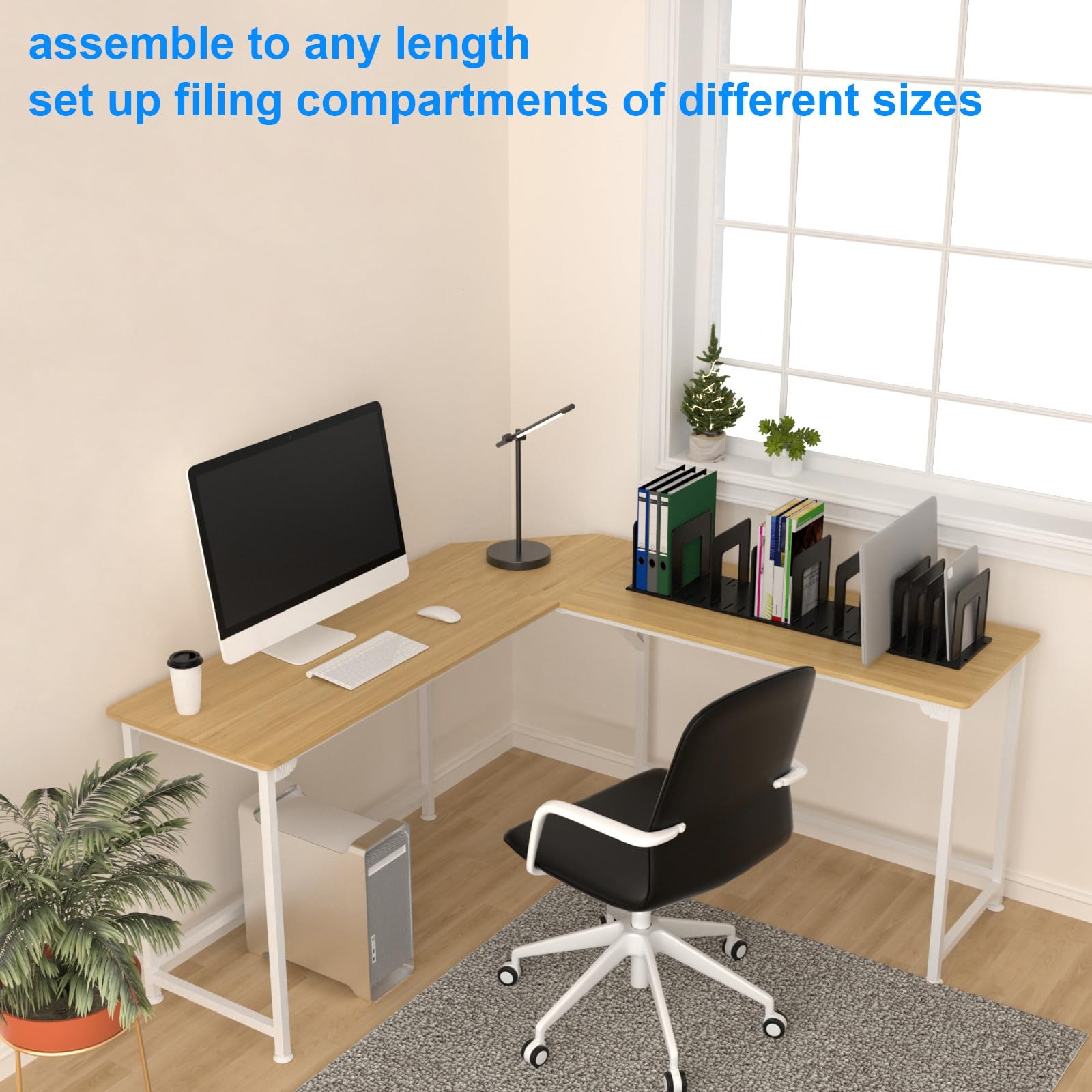 Lulueasy Adjustable Vertical File Sorter Sturdy Plastic Expandable Upright File
