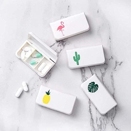 Linxi 4 Pack Small Pill Organizer, Individual Compartments Holds Vitam