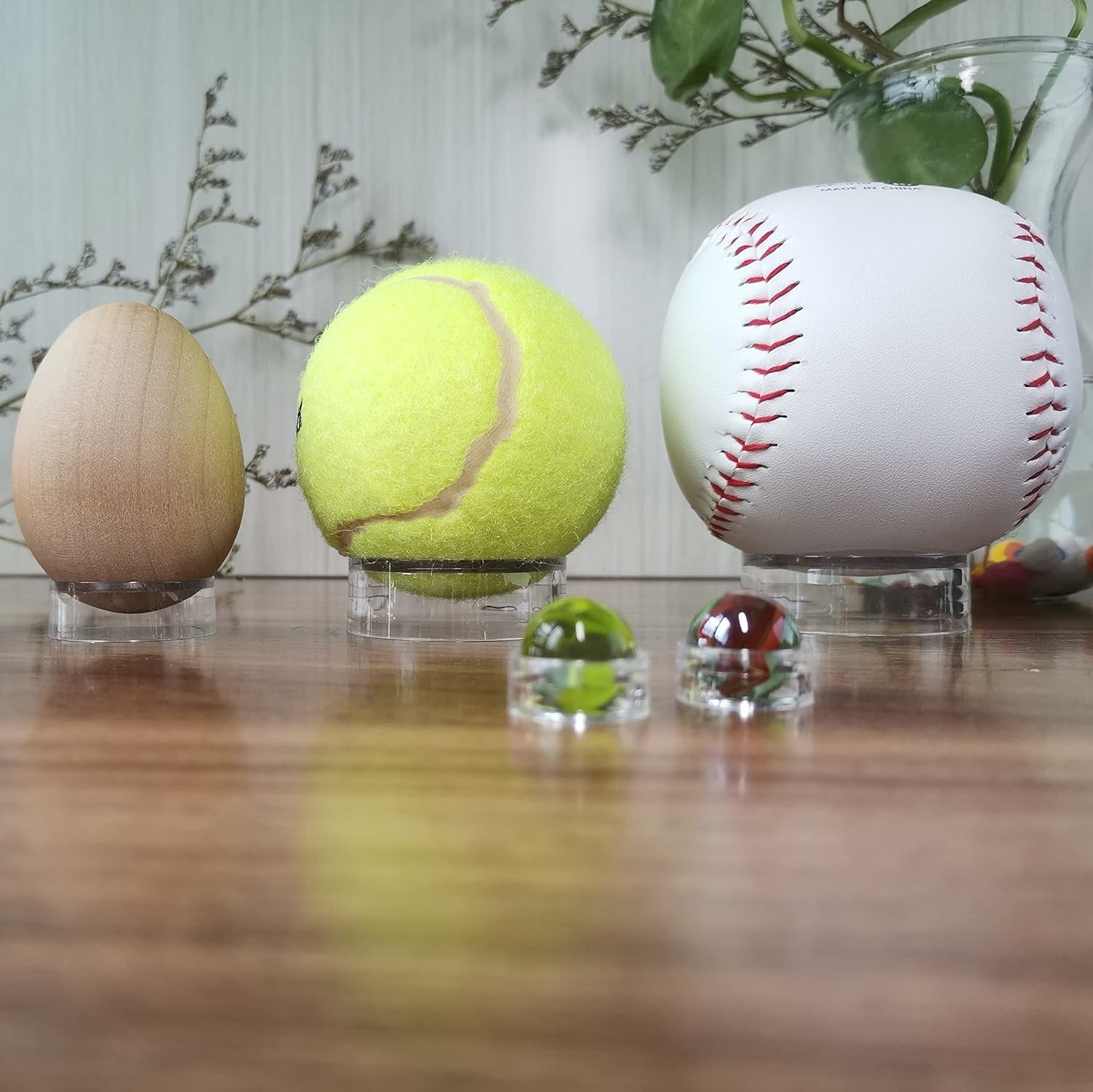 (48 Pack) Baseball Display Stand,Spheres Holder, Clear Ring, clear