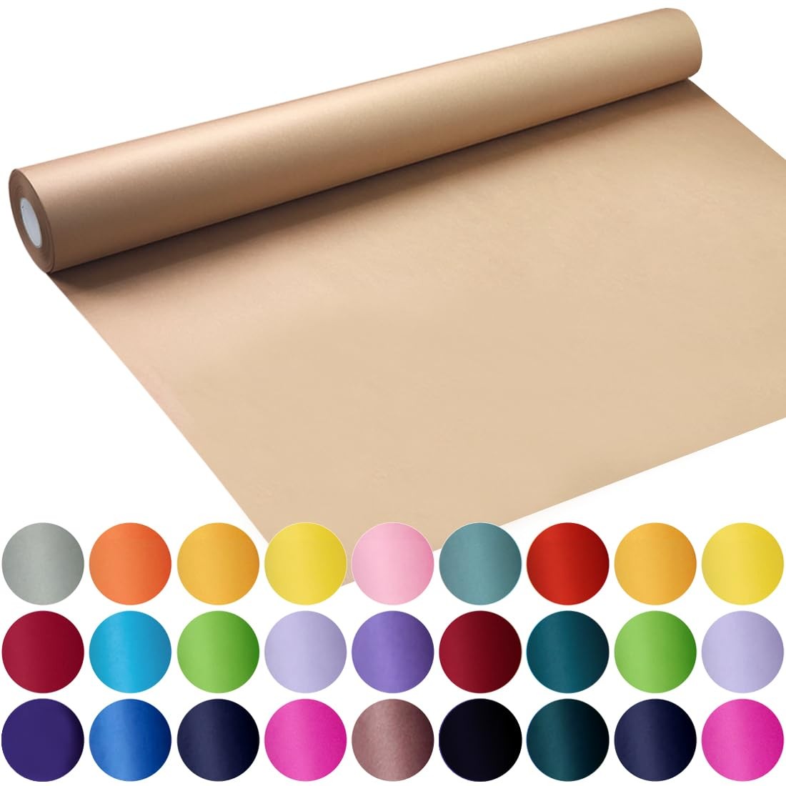 SMART&CASUAL Brown Wrapping Paper Roll 17.8" x 1200",