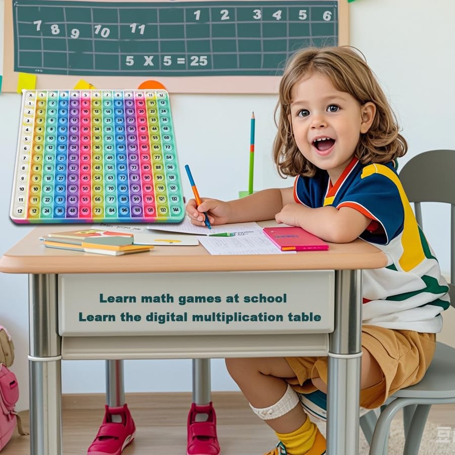 12x12 Multiplication Game Table Kids Math Learning Posters, Fidget Popper...