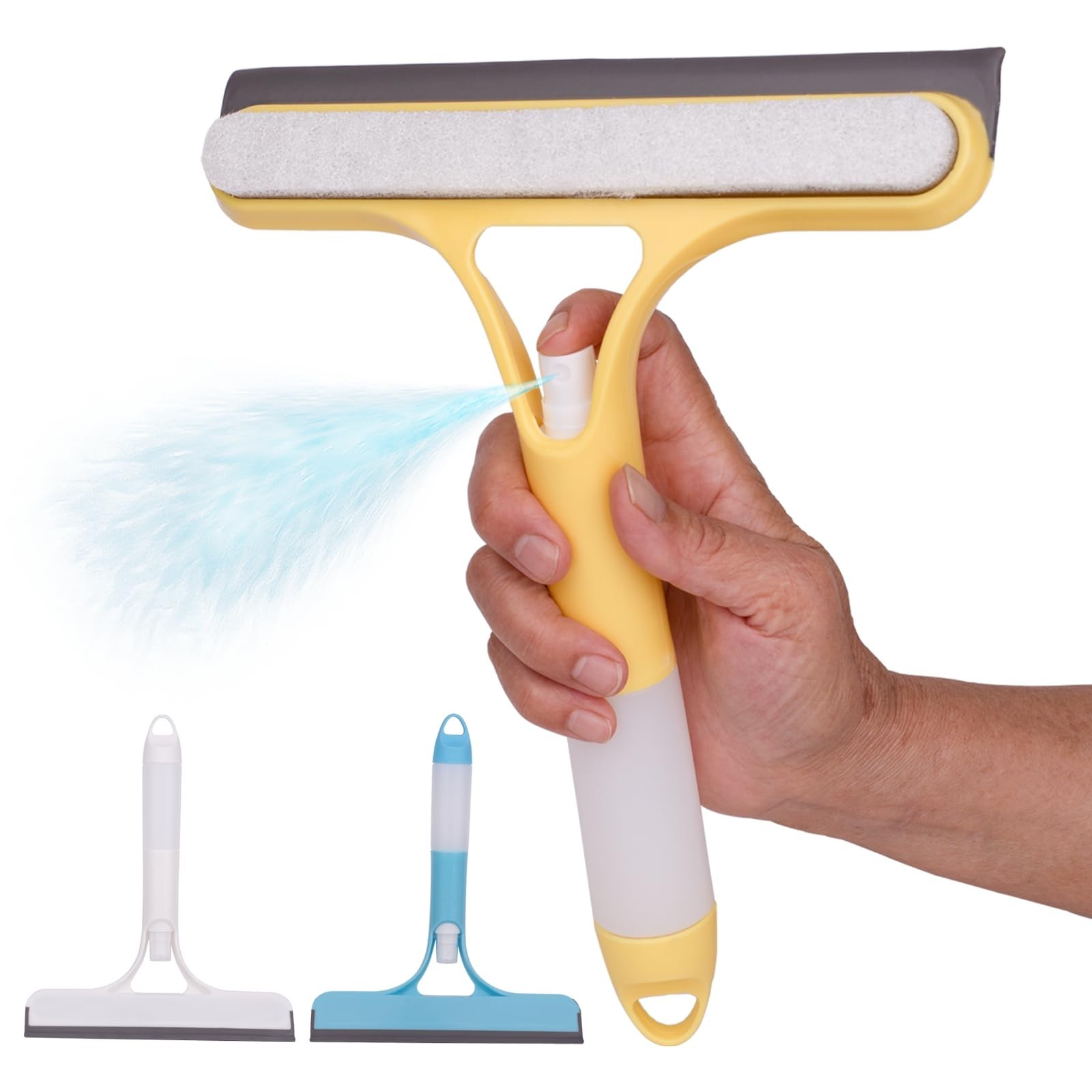 3-in-1 Glass Cleaning Multi-Tool – Spray-Equipped Window Scraper & Cleaner