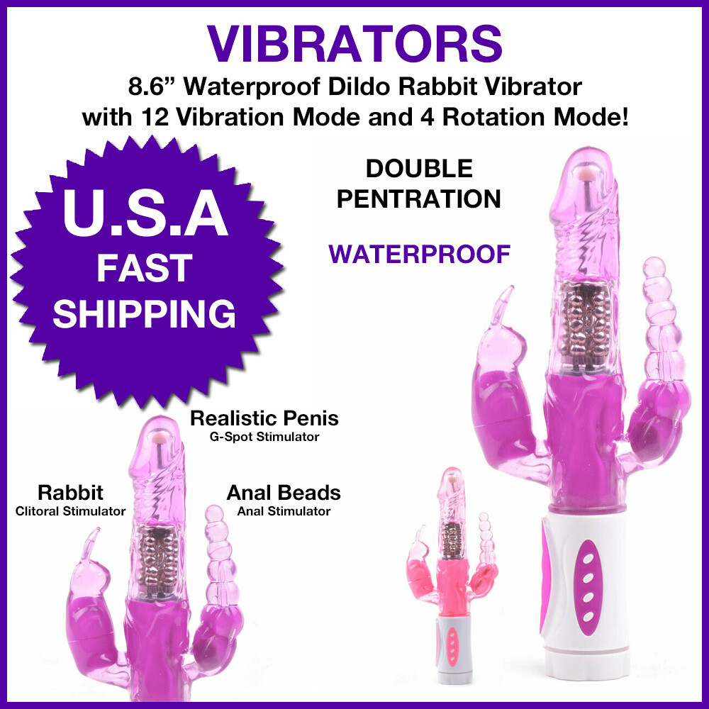 Pearl Triple Action Rabbit Vibrator w/ Vibrating Anal Beads Adult Sex Orgasm Toy