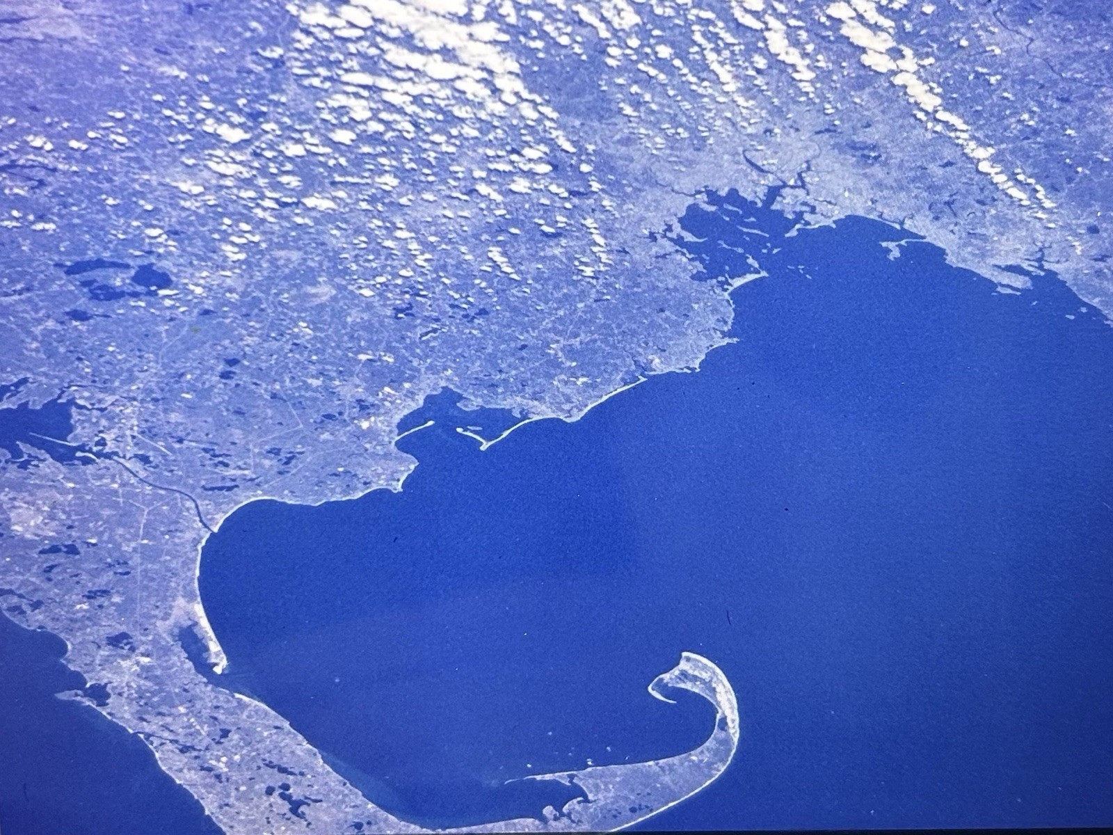 1981 NASA KSC Shuttle STS-1 Satellite View Cape Cod MA Presentation Transparency
