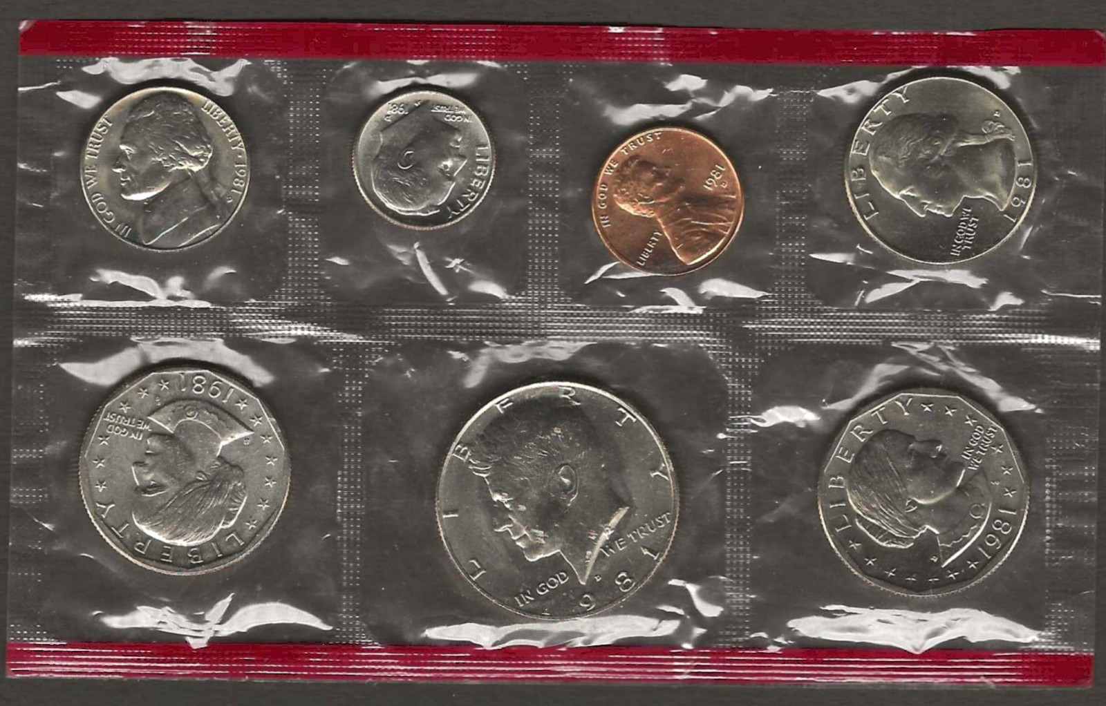 1981-D U.S. Mint Uncirculated Coin Set Denver Mint Original Cello Pack KENNEDY