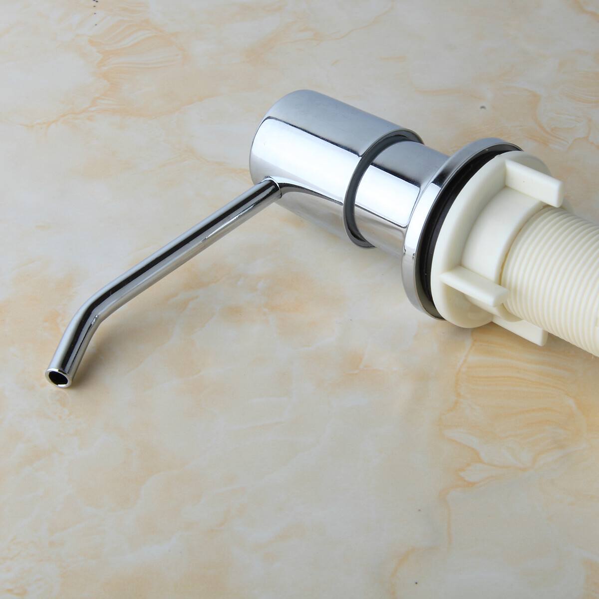 Kitchen Sink Chrome Stainless Steel Liquid Soap Dispenser Pump Plastic Bottle